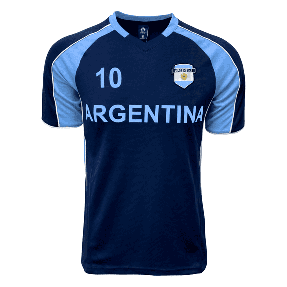 Just 4 Kicks Argentina Short Sleeve Shirt #10, Big Boys' Athletic Activewear Tee (XL)