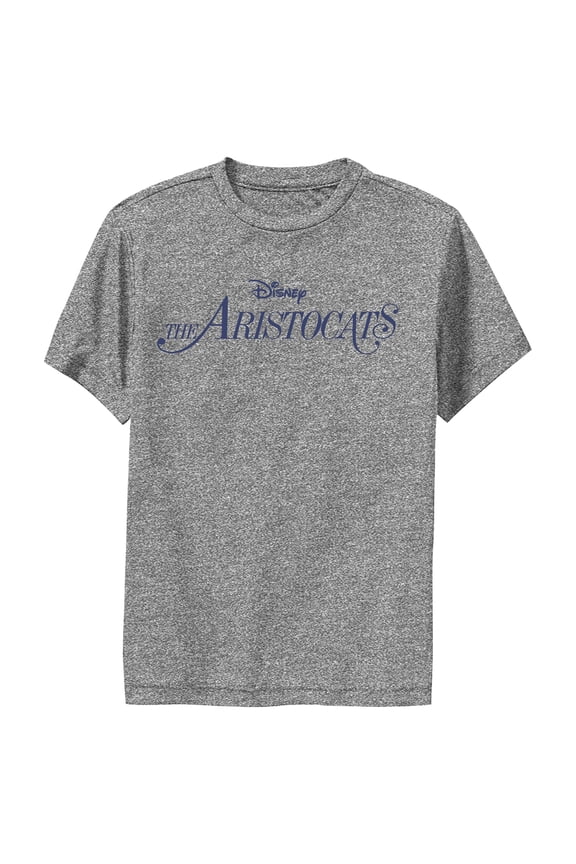 Boy's Aristocats Classic Blue Logo Performance Graphic Tee Charcoal Heather Small