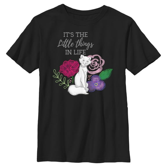 Boy's Aristocats Duchess It’s the Little Things in Life Graphic Tee Black X Large