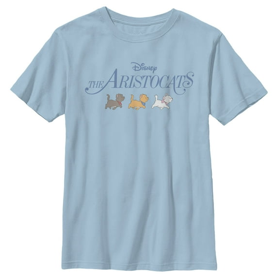 Boy's Aristocats Kitten Strut Movie Logo Graphic Tee Light Blue Medium
