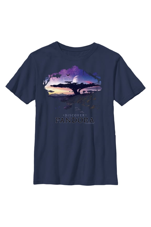 Boy's Avatar Discover Pandora  Graphic Tee Navy Blue Medium