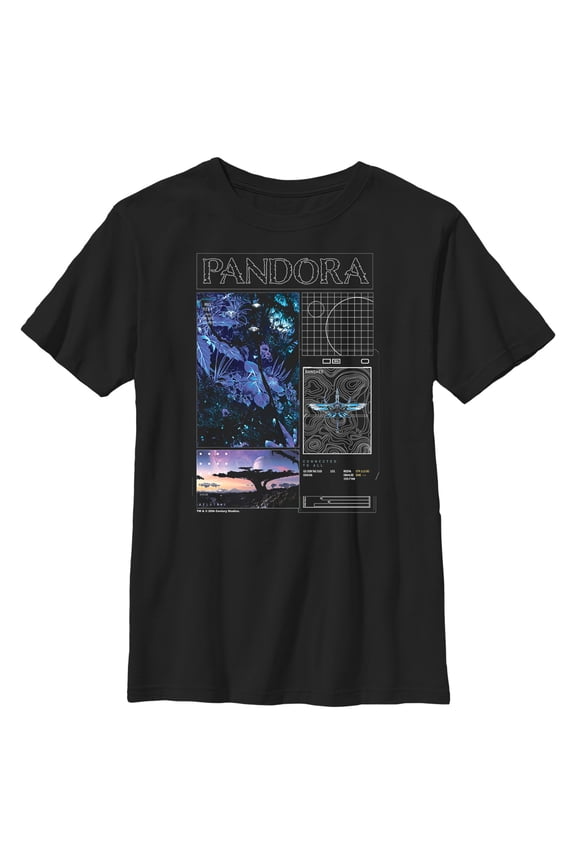 Boy's Avatar Pandora Diagrams  Graphic Tee Black Medium