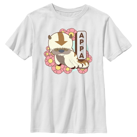 Boy's Avatar: The Last Airbender Floral Cute Appa Graphic Tee White Small