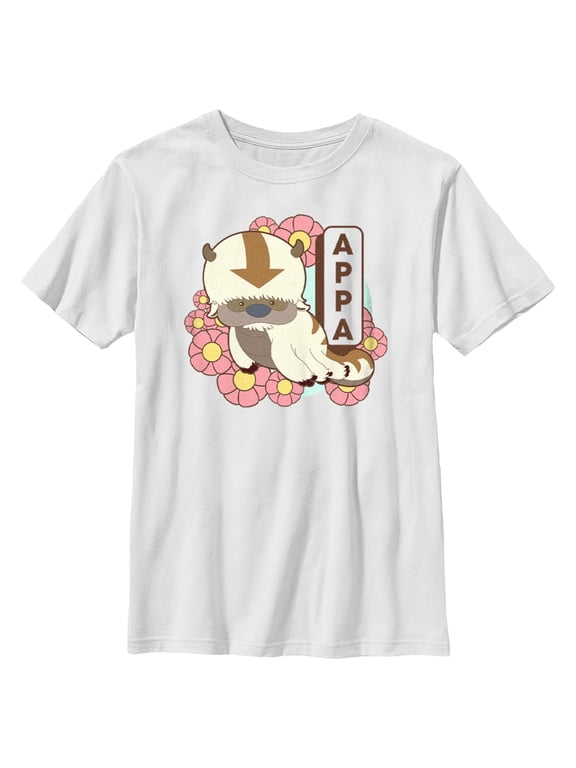 Boy's Avatar: The Last Airbender Floral Cute Appa Graphic Tee White X Small