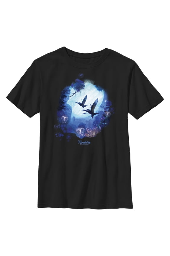 Boy's Avatar: The Way of Water Pandora Flying Logo Graphic Tee Black X Small