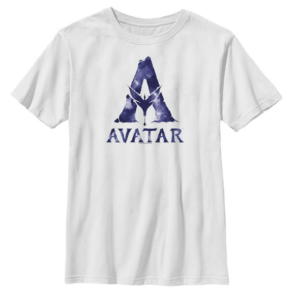 Boy's Avatar Watercolor A Logo  Graphic Tee White Large