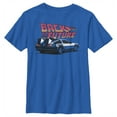 thumbnail image 1 of Boy's Back to the Future DeLorean Cartoon Graphic Tee Royal Blue X Small, 1 of 5