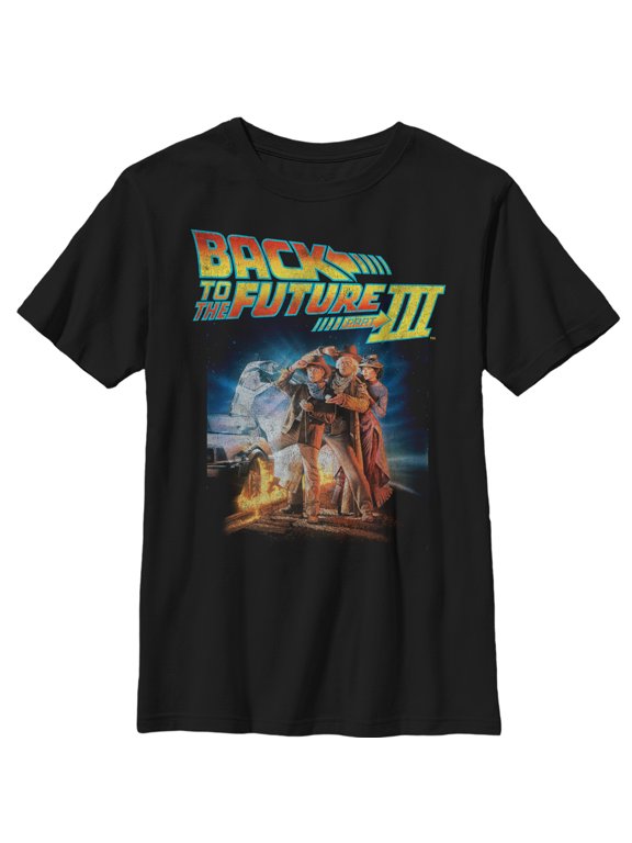 Boy's Back to the Future Part 3 Character Pose Graphic Tee Black X Large