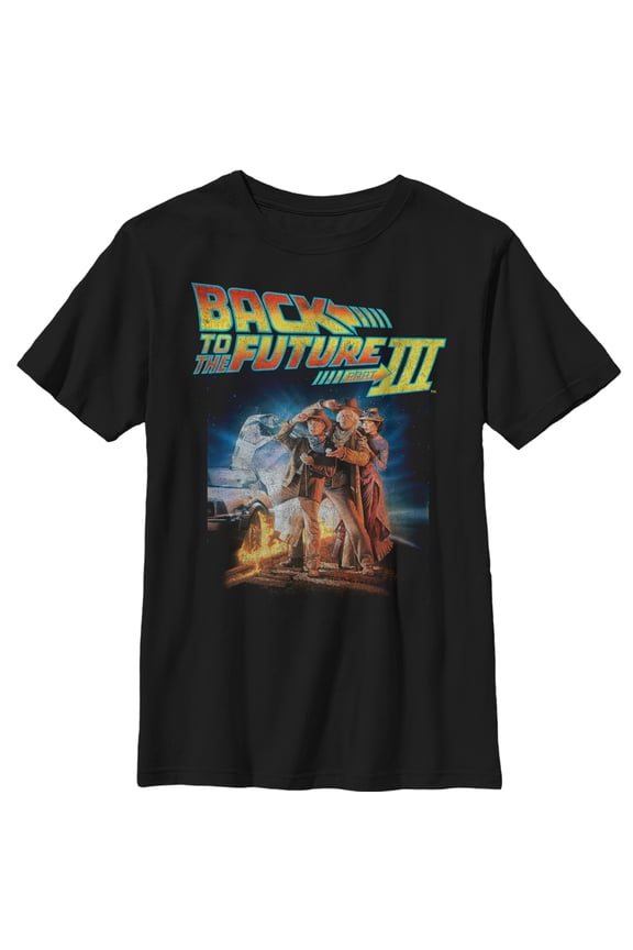 Boy's Back to the Future Part 3 Character Pose Graphic Tee Black X Small