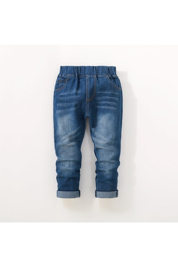 Boy's High Waisted Straight Leg Jeans High Waist Floor Length Baggy Wide Leg Machine Washable Vintage Dance Skateboard Pants for Boys