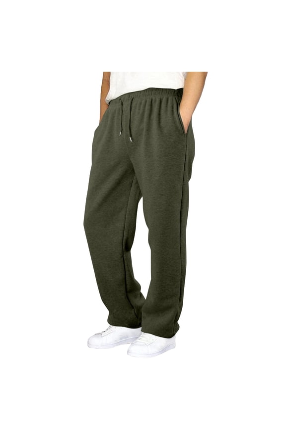 Boys Joggers Cotton Sweatpants Fall Winter Thick Warm Straight Sweat Pants Boys Girls Plain Drawstring Long Trousers