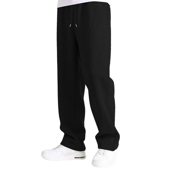 Boy's Baggy Sweatpants Straight Leg Open Bottom Casual Pants Elastic Waist Athletic Joggers Sweat Pants with Pockets Loose Fit Straight Leg Cargo Sweat Pants Elastic Waist Trousers Streetwear