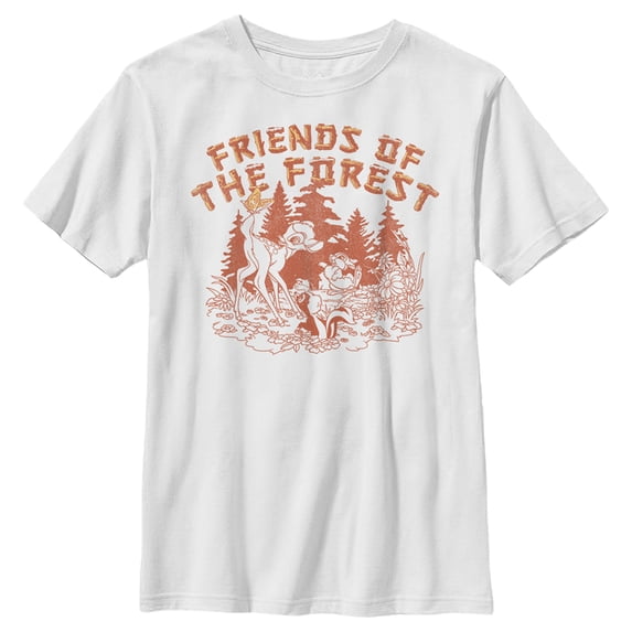 Boy's Bambi Artistic Friends Of The Forest Graphic Tee White Large