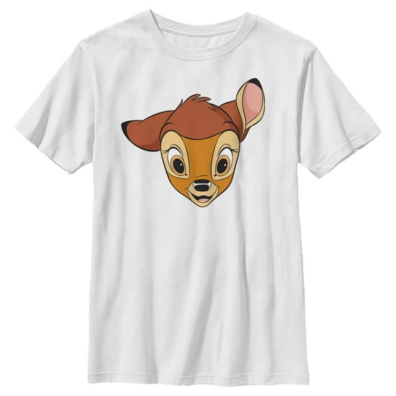 Boy's Bambi Face Portrait  Graphic Tee White X Large