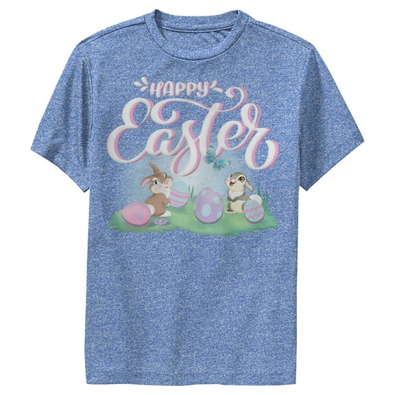 Boy's Bambi Happy Easter Thumper  Performance Graphic Tee Royal Blue Heather Medium