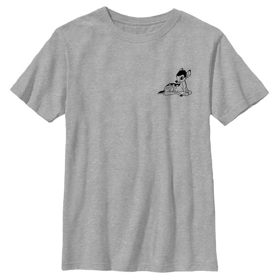 Boy's Bambi Pocket Sketch Bambi  Graphic Tee Athletic Heather Large