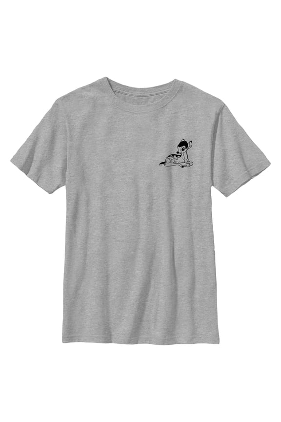 Boy's Bambi Pocket Sketch Bambi  Graphic Tee Athletic Heather Large