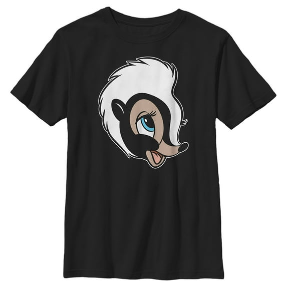Boy's Bambi Portrait of Flower Graphic Tee Black Small