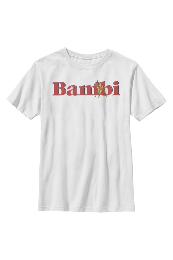Boy's Bambi Red Large Logo Graphic Tee White X Large