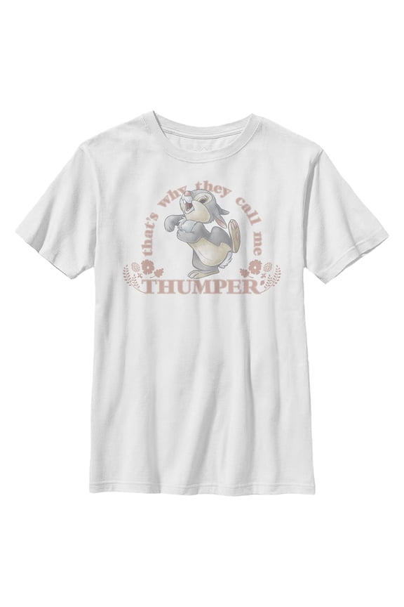 Boy's Bambi That's Why They Call Me Thumper  Graphic Tee White Large