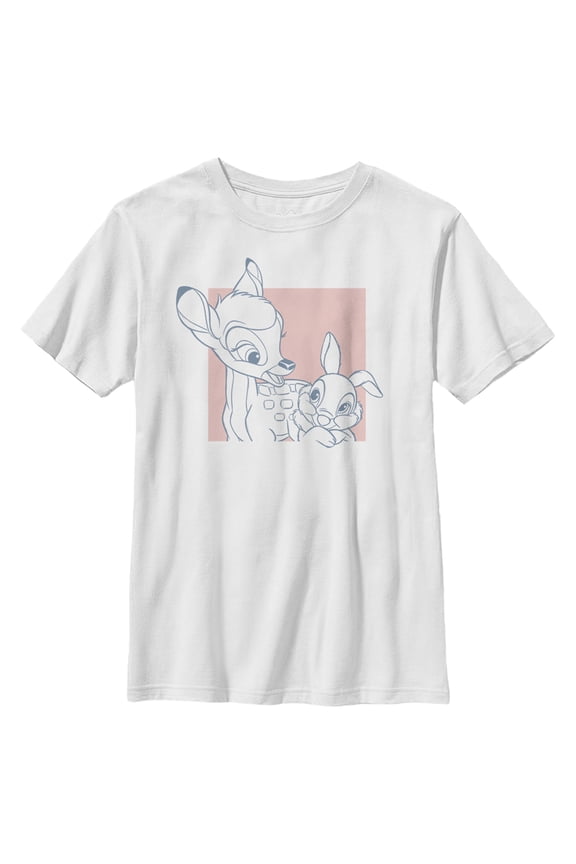 Boy's Bambi Together with Thumper Graphic Tee White Large
