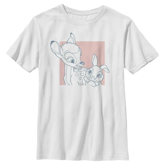 Boy's Bambi Together with Thumper Graphic Tee White Large