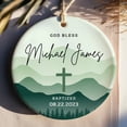 thumbnail image 1 of Boy’s Baptism Ornament — Personalized Christening Keepsake, Custom Name & Date Ceramic Gift, 1 of 6