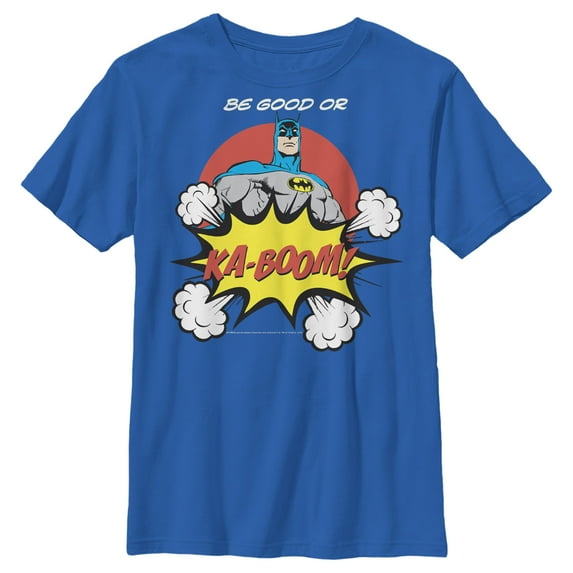 Boy's Batman Be Good or Kaboom Graphic Tee Royal Blue X Large