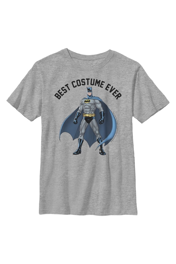 Boy's Batman Best Caped Crusader Costume Graphic Tee Athletic Heather Large