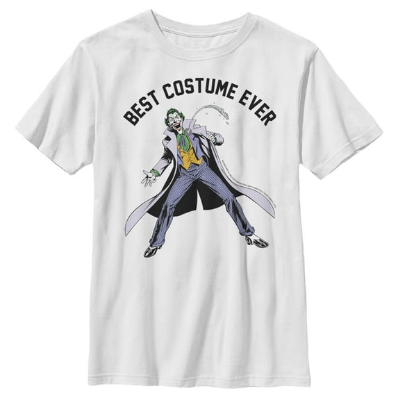 Boy's Batman Best Joker Costume Graphic Tee White Medium