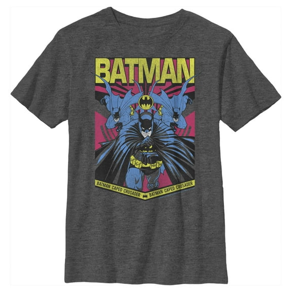 Boy's Batman Caped Crusader Graphic Tee Charcoal Heather Small