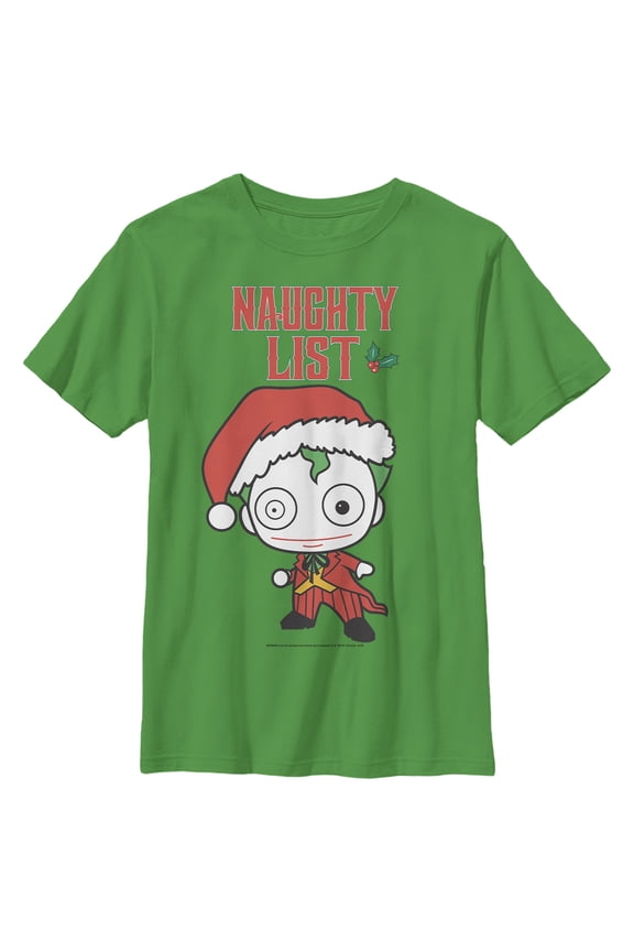 Boy's Batman Christmas Joker Naughty Graphic Tee Kelly Green Medium