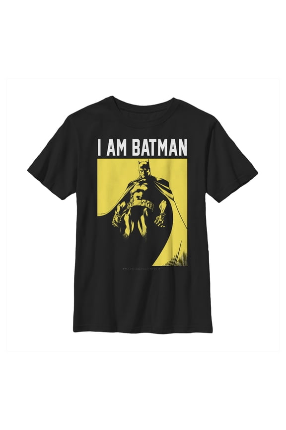 Boy's Batman Gotham's Hero  Graphic Tee Black Small