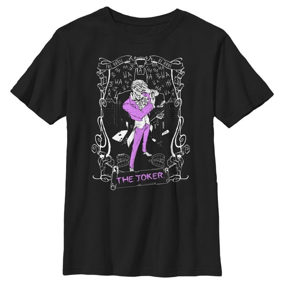 Boy's Batman Joker Tarot Graphic Tee Black Small
