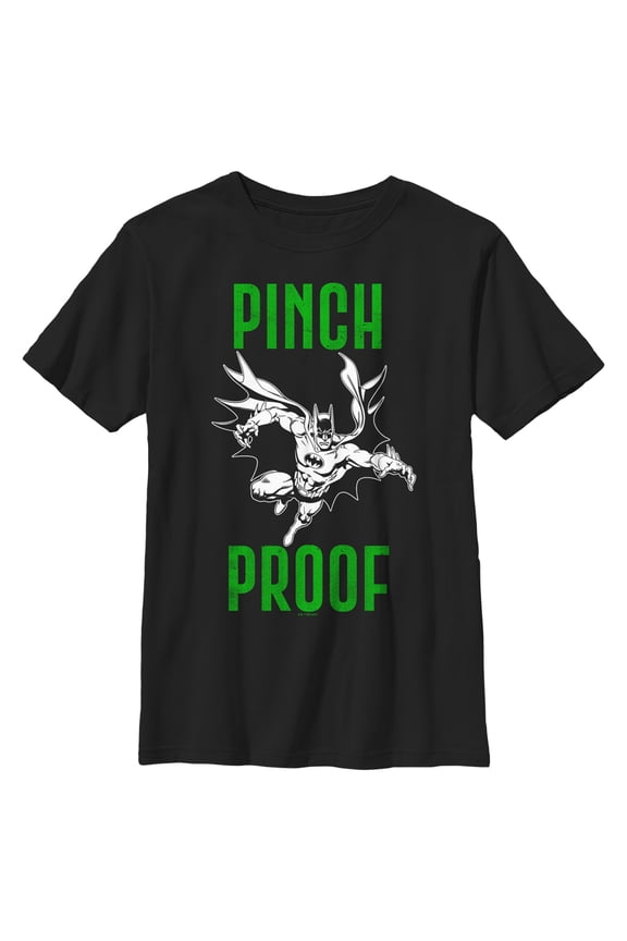 Boy's Batman St. Patrick's Day Pinch Proof Graphic Tee Black X Large