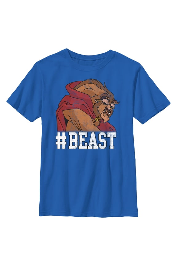 Boy's Beauty and the Beast #Beast Graphic Tee Royal Blue Small