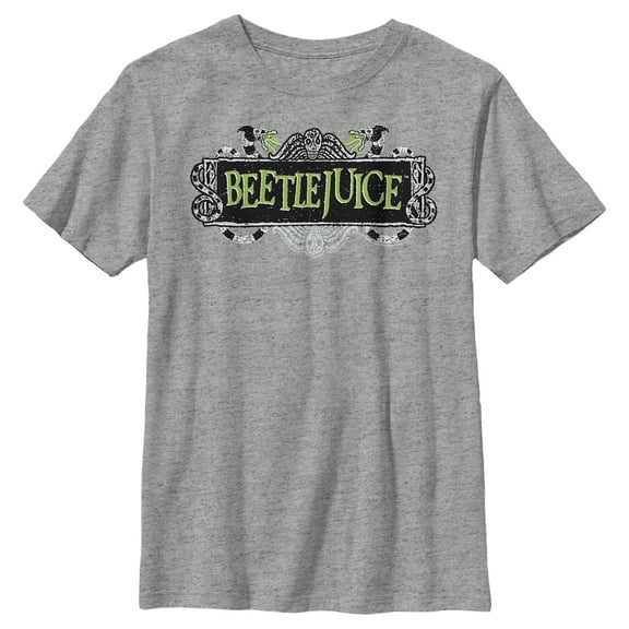 Boy's Beetlejuice Classic Green Logo  Graphic T-Shirt
