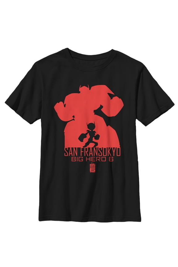 Boy's Big Hero 6 Partner Silhouette Graphic Tee Black X Small