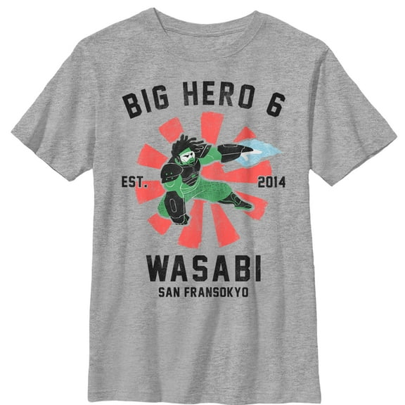 Boy's Big Hero 6 Wasabi Portrait  Graphic Tee Athletic Heather Large