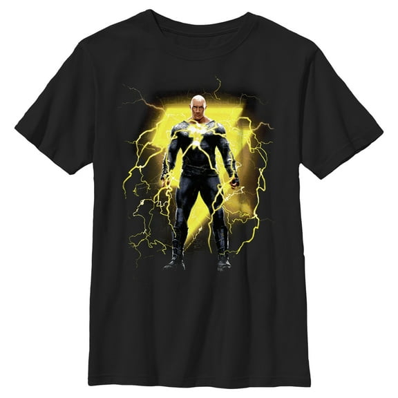 Boy's Black Adam Electricity Antihero Graphic Tee Black Large