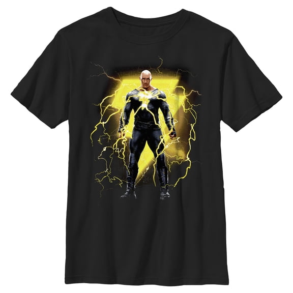 Boy's Black Adam Electricity Antihero Graphic Tee Black Medium