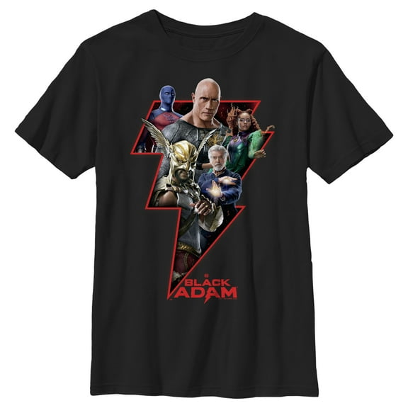 Boy's Black Adam Group Shot Graphic Tee Black Medium