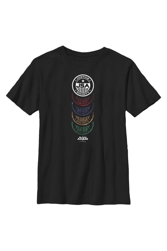 Boy's Black Adam JSA Badge Graphic Tee Black X Large