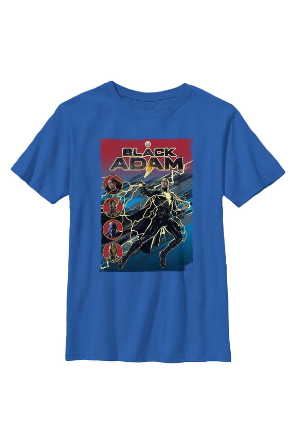 Boy's Black Adam Justice Cover Graphic Tee Royal Blue Medium