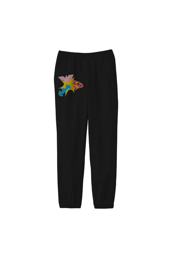 Boy's Black Justice League Icon Sweatpants-XS