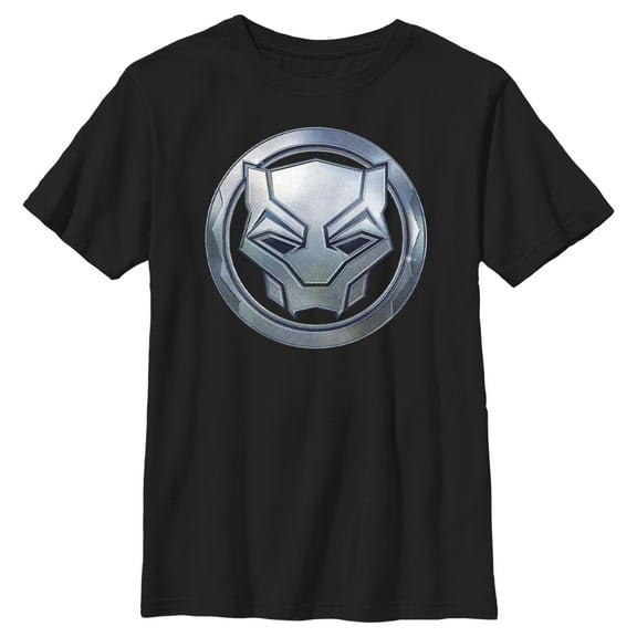 Boy's Black Panther: Wakanda Forever Metallic Panther Icon Graphic Tee Black X Small