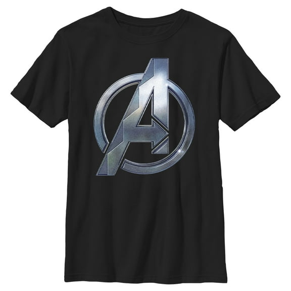 Boy's Black Panther: Wakanda Forever Metallic Wakanda Avengers Logo  Graphic Tee Black X Large