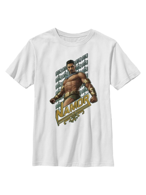 Boy's Black Panther: Wakanda Forever Namor Portrait Graphic Tee White X Large