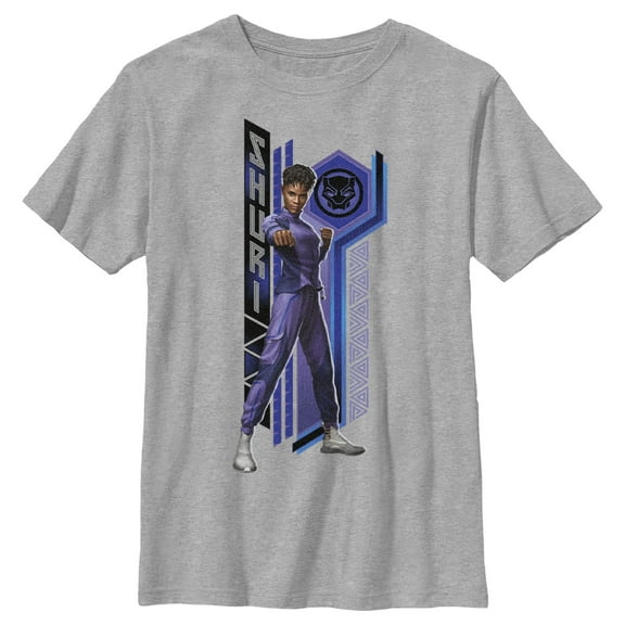 Boy's Black Panther: Wakanda Forever Shuri Pattern  Graphic Tee Athletic Heather X Large
