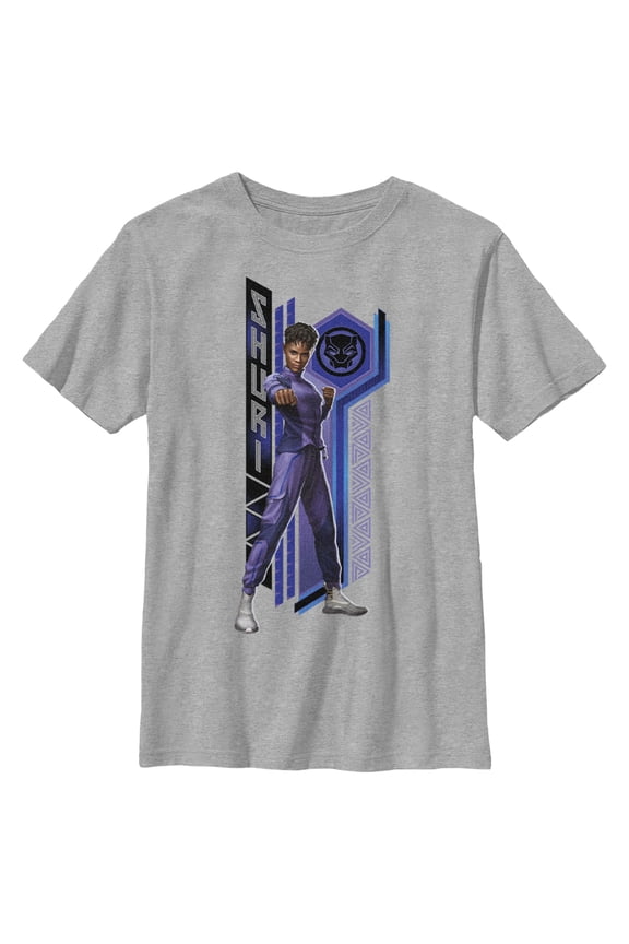 Boy's Black Panther: Wakanda Forever Shuri Pattern Graphic Tee Athletic Heather X Large